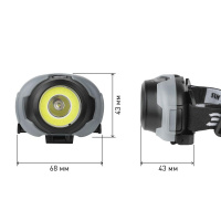 Налобный светодиодный фонарь ЭРА Пиранья от батареек 43х43х68 310 лм GB-710 Б0052752