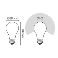 Лампа светодиодная диммируемая Gauss E27 10W 3000-6500K матовая 102102410
