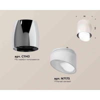 Комплект накладного светильника Ambrella light Techno Spot XS1143021 PSL/FR серебро полированное/белый матовый (C1143, N7175)