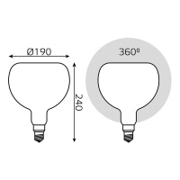 Лампа светодиодная филаментная диммируемая Gauss E27 10W 4100К матовая 1017802210-D