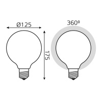 Лампа светодиодная филаментная Gauss E27 10W 4100К матовая 187202210