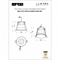Встраиваемый светодиодный светильник iLedex Mars 207-7W-D75-4000K-24DG-BK