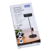 Настольная светодиодная лампа Uniel ULM-D950 3W/3000-6500K/Dim IP54 Black UL-00011377