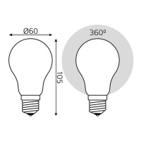 Лампа светодиодная филаментная Gauss E27 10W 2700К матовая 102202110