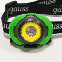 Налобный светодиодный фонарь Gauss от батареек 65х54 180 лм GF303