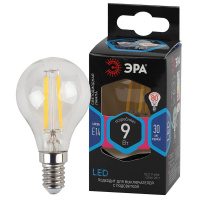 Лампа светодиодная филаментная ЭРА E14 9W 4000K прозрачная F-LED P45-9w-840-E14 Б0047026