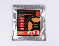 Светодиодная влагозащищенная лента Ambrella Light 9,6W/m 120LED/m 2835SMD теплый белый 5M GS1201