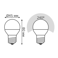 Лампа светодиодная диммируемая Gauss E27 7W 3000K матовая 105102107-D