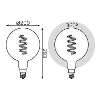 Лампа светодиодная филаментная Gauss E27 4,5W 1800K серая 154802005