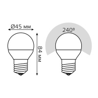 Лампа светодиодная диммируемая Gauss E27 7W 6500K матовая 105102307-D