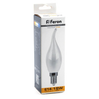 Лампа светодиодная Feron E14 15W 2700K Свеча на ветру Матовая 38260