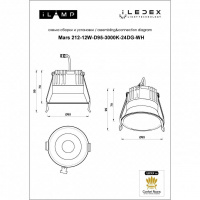 Встраиваемый светодиодный светильник iLedex Mars 212-12W-D95-3000K-24DG-WH