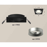 Комплект встраиваемого светильника Ambrella light Techno Spot XC7632004 SBK/MCH черный песок/хром матовый (C7632, N7013)