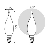 Лампа светодиодная филаментная Gauss E14 5W 4100К матовая 104201205