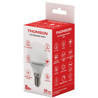 Лампа светодиодная Thomson E14 8W 4000K шар матовая TH-B2034