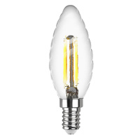 Лампа светодиодная филаментная REV TC37 E14 5W 4000K DECO Premium холодный свет свеча на ветру 32492 8