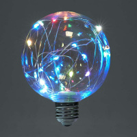 Лампа светодиодная Feron E27 3W RGB прозрачная LB-382 41678